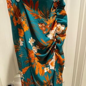 SHEIN Teal and Orange Floral Two Piece